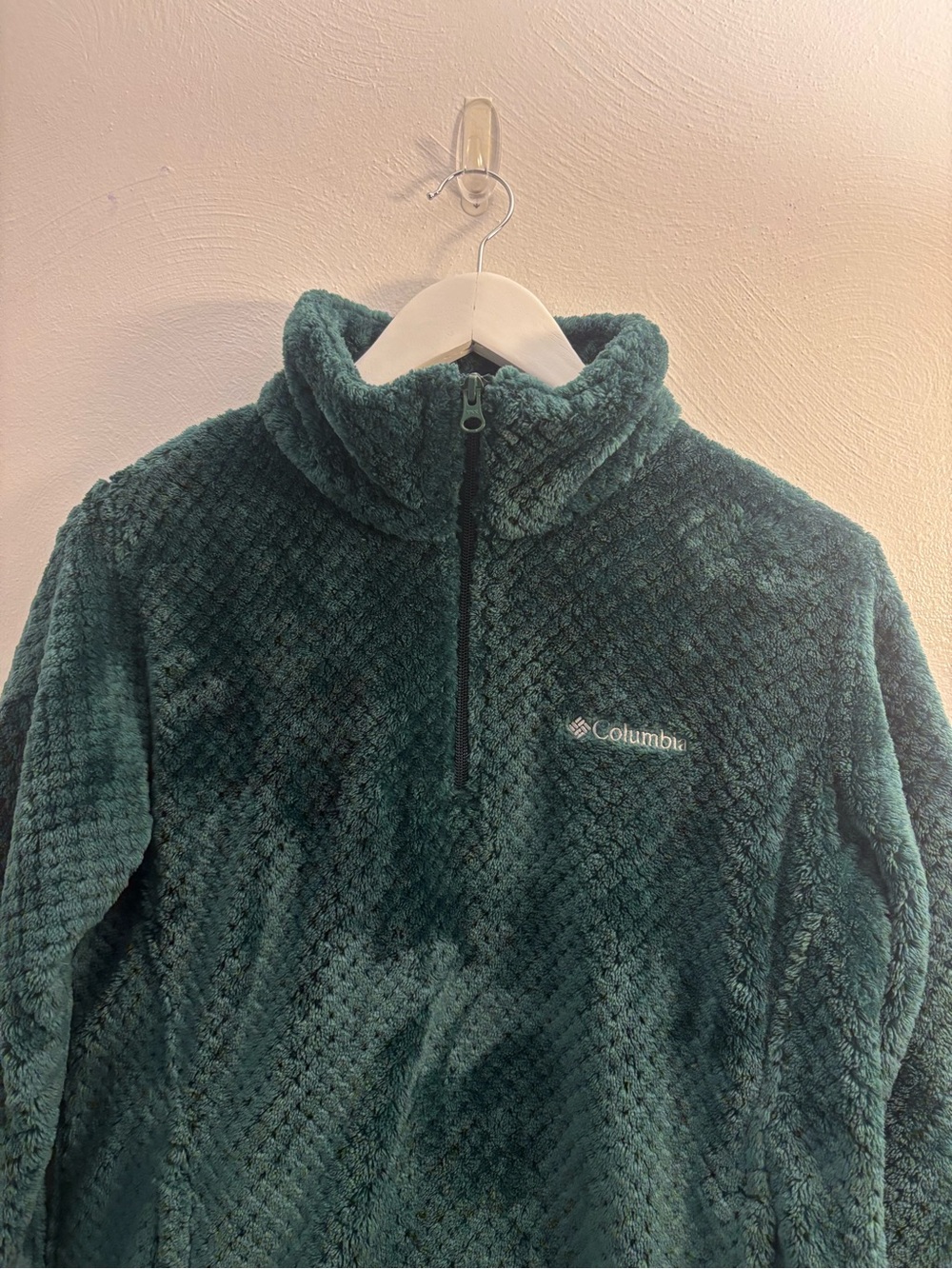 Columbia Plush Quarter-Zip Fleece Jacket  Deep Forest Green Size Large - Picture 3 of 10